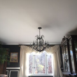 crystal chandelier in living room in Linden NJ